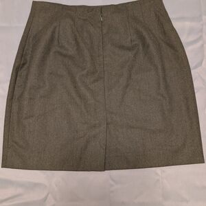 Lands' End Classic Olive Green Wool Skirt
